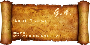 Garai Aranka névjegykártya